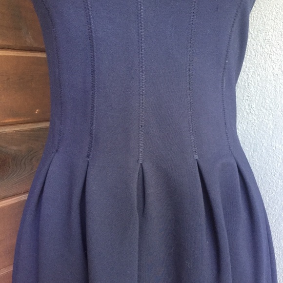 Navy j crew pleated flare navy blue dress - Picture 7 of 8